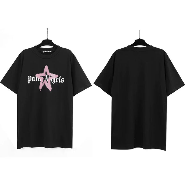 Palm Angels Graffiti Star Logo T-Shirt - Pink Hover Image