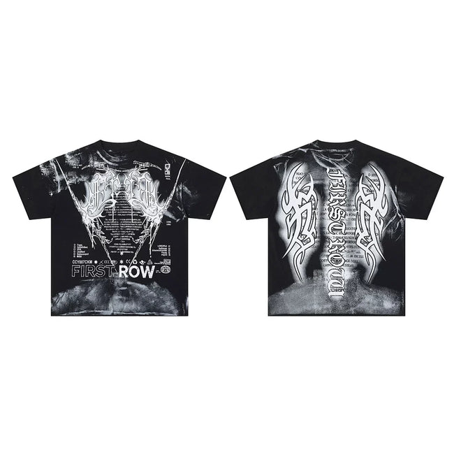 First Row “Cyber Tribal” Graphic Vintage Tee Hover Image