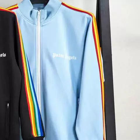 Palm Angels Rainbow Track Jacket - Light Blue Hover Image