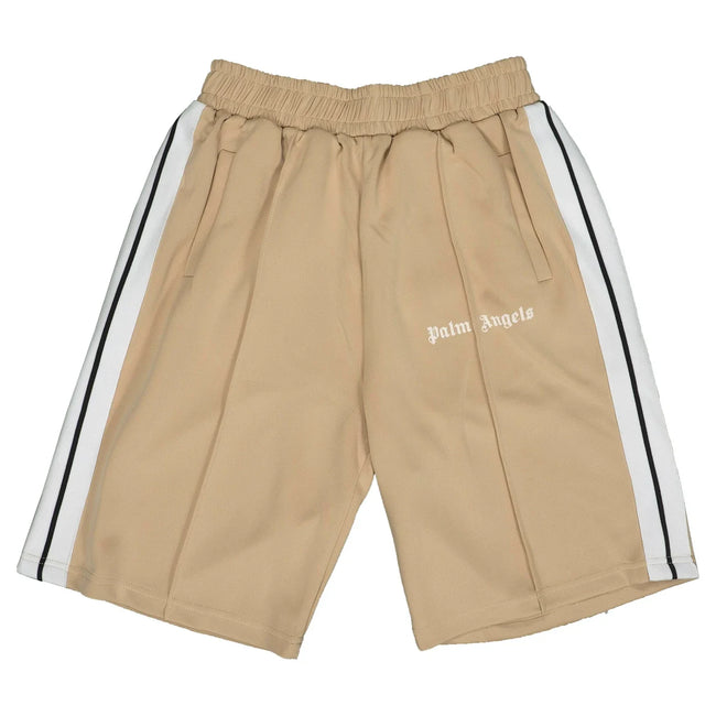 Palm Angels Classic Track Shorts - Khaki/White Hover Image