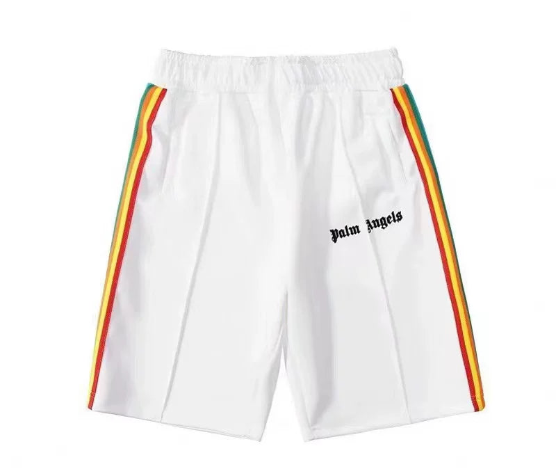 Palm Angels Rainbow Track Shorts - White