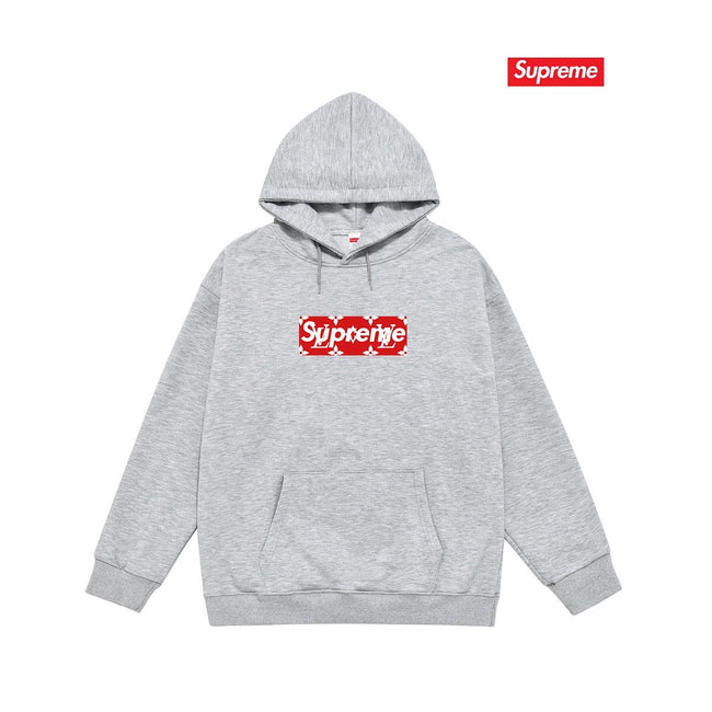 Cross border high version trendy brand Supreme letter printed hooded sweatshirt jacket, classic BOX looped hoodie for men and women (21) Hover Image