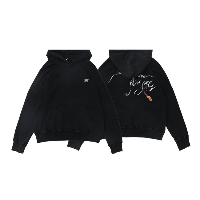 Palm Angels Handwritten Signature Graphic Hoodie - Black Hover Image