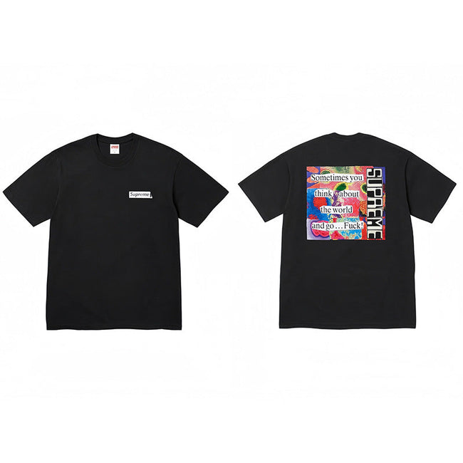 Heavy Cross border Trendy Supreme Letter Printed T-shirt BOX Round Neck Short Sleeve Men's and Women's Loose Casual T-shirt Men's and Women's (2) Hover Image
