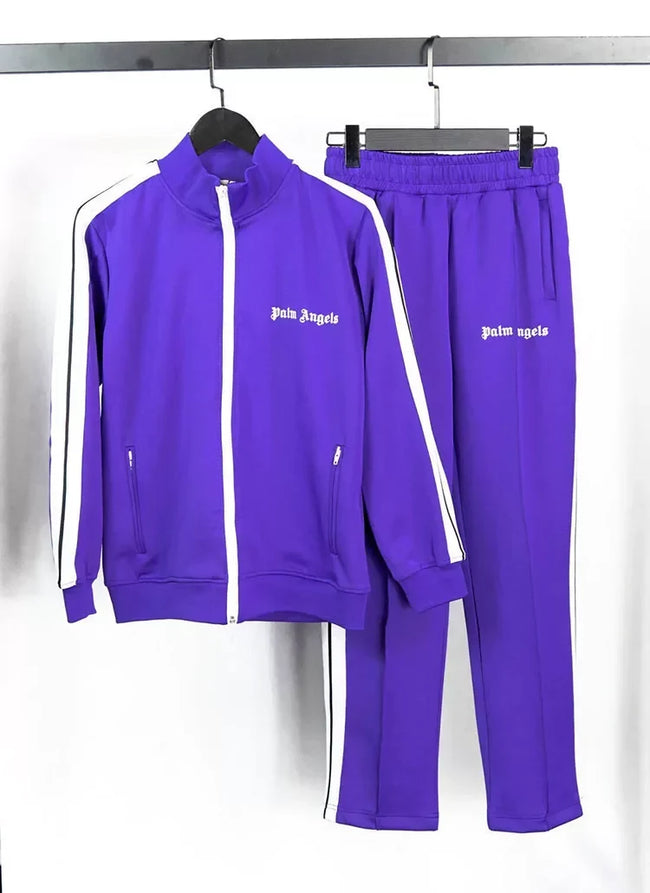 Palm Angels Classic Track Jacket & Pants Set - Purple/White Hover Image