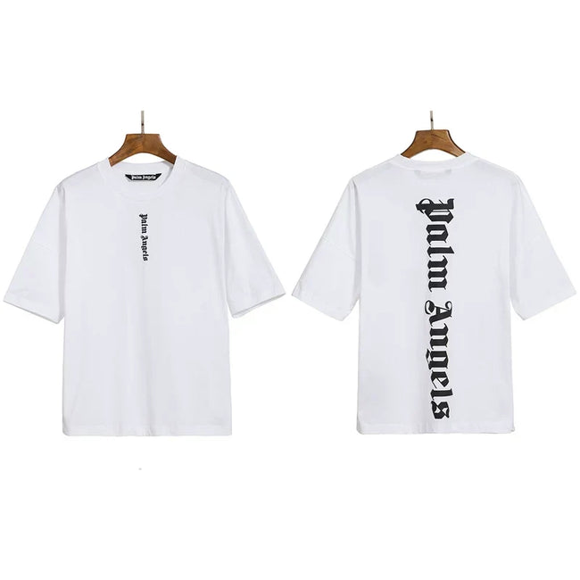 Palm Angels Vertical Gothic Logo T-Shirt - White Hover Image