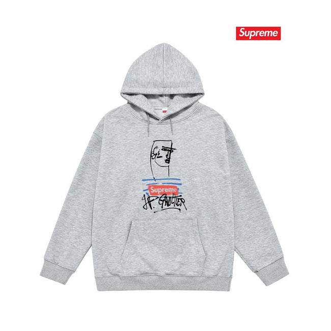 Cross border high version trendy brand Supreme letter printed hooded sweatshirt jacket, classic BOX looped hoodie for men and women (48) Hover Image