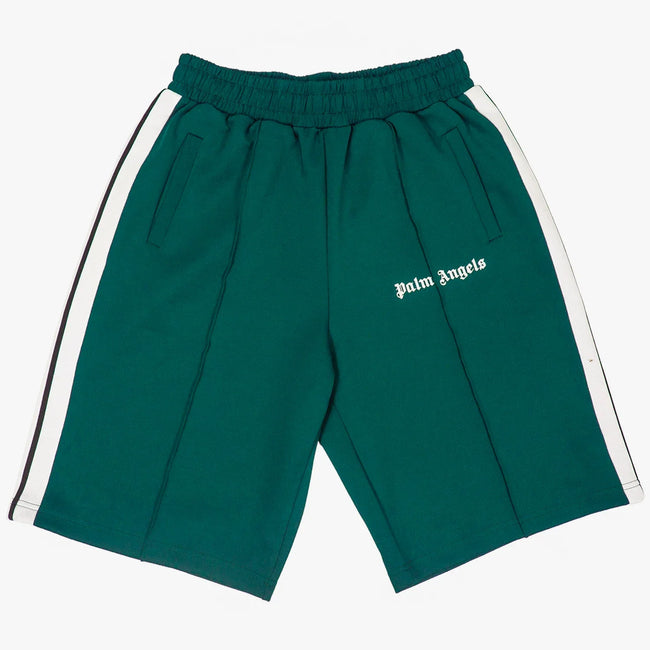 Palm Angels Classic Track Shorts - Dark Green/White Hover Image
