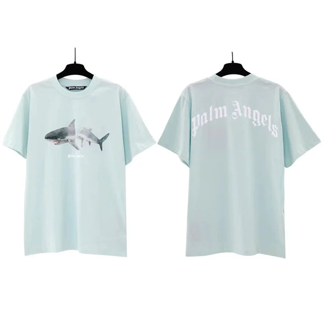 Palm Angels Double Shark Graphic T-Shirt - Light Blue Hover Image