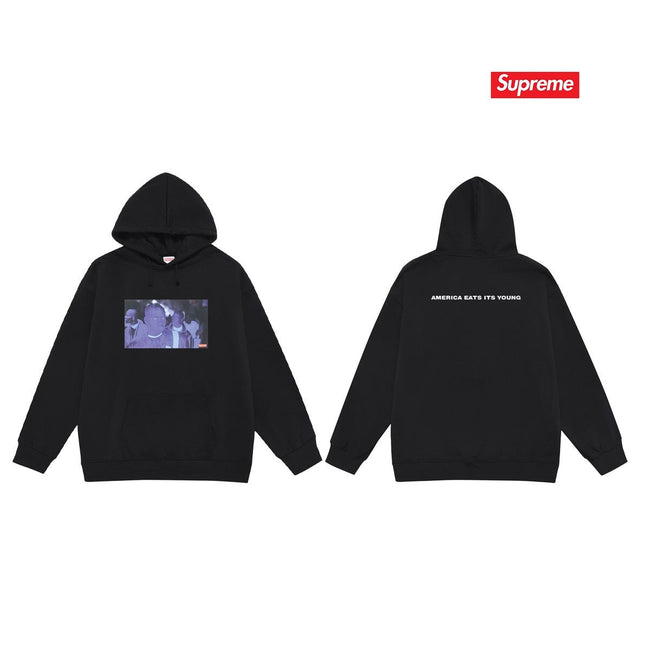 Cross border high version trendy brand Supreme letter printed hooded sweatshirt jacket, classic BOX looped hoodie for men and women (22) Hover Image