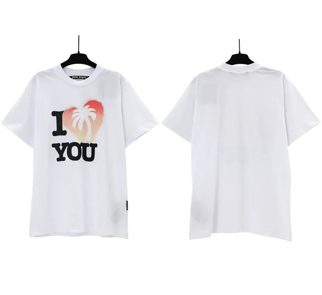 Palm Angels I Love You Palm Tree Heart Graphic T-Shirt - White Hover Image