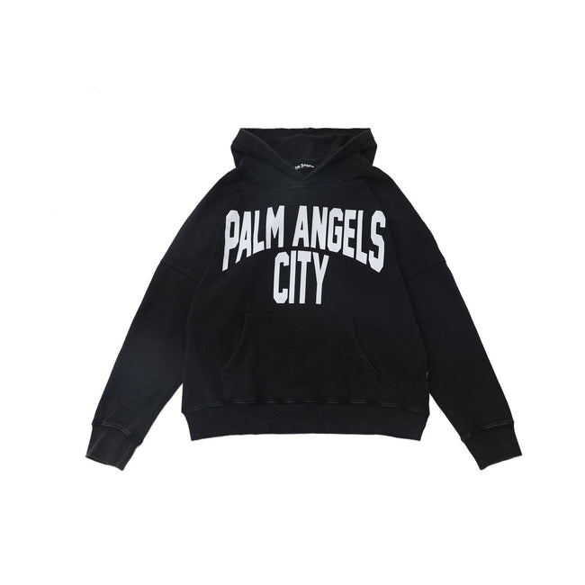 Palm Angels City Arch Logo Hoodie - Black Hover Image