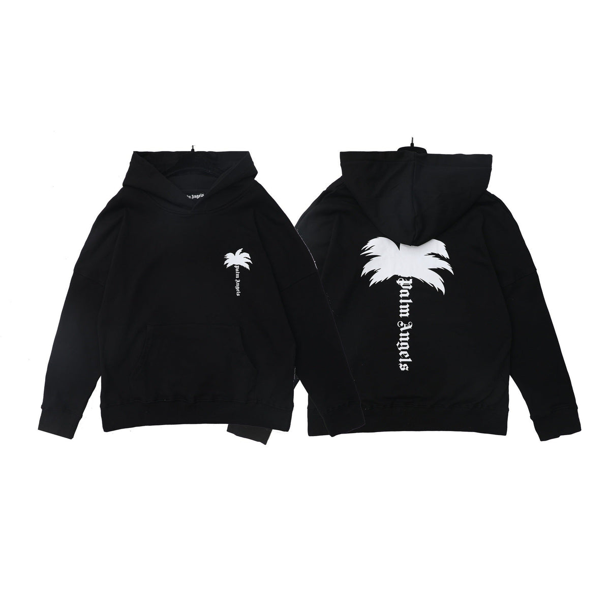 Palm Angels Palm Tree & Logo Back Print Hoodie - Black