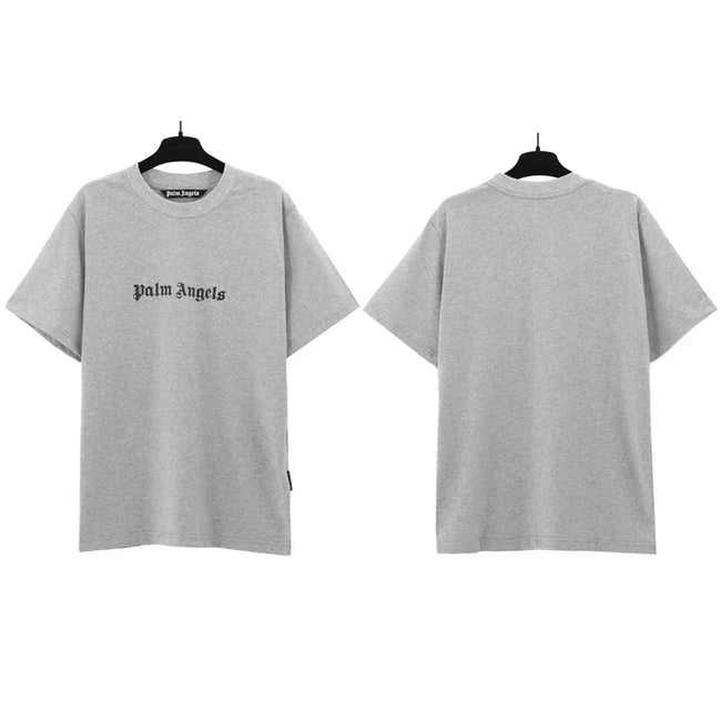 Palm Angels Classic Small Gothic Logo T-Shirt - Heather Grey Hover Image