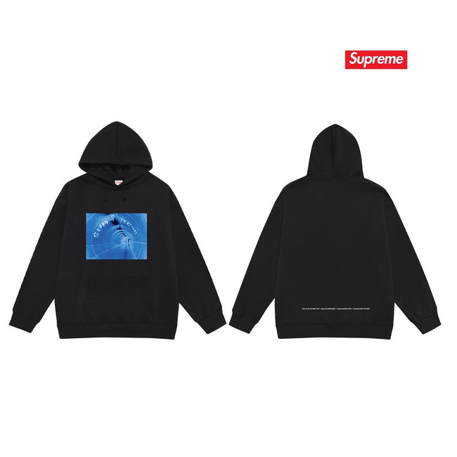 Cross border high version trendy brand Supreme letter printed hooded sweatshirt jacket, classic BOX looped hoodie for men and women (31) Hover Image
