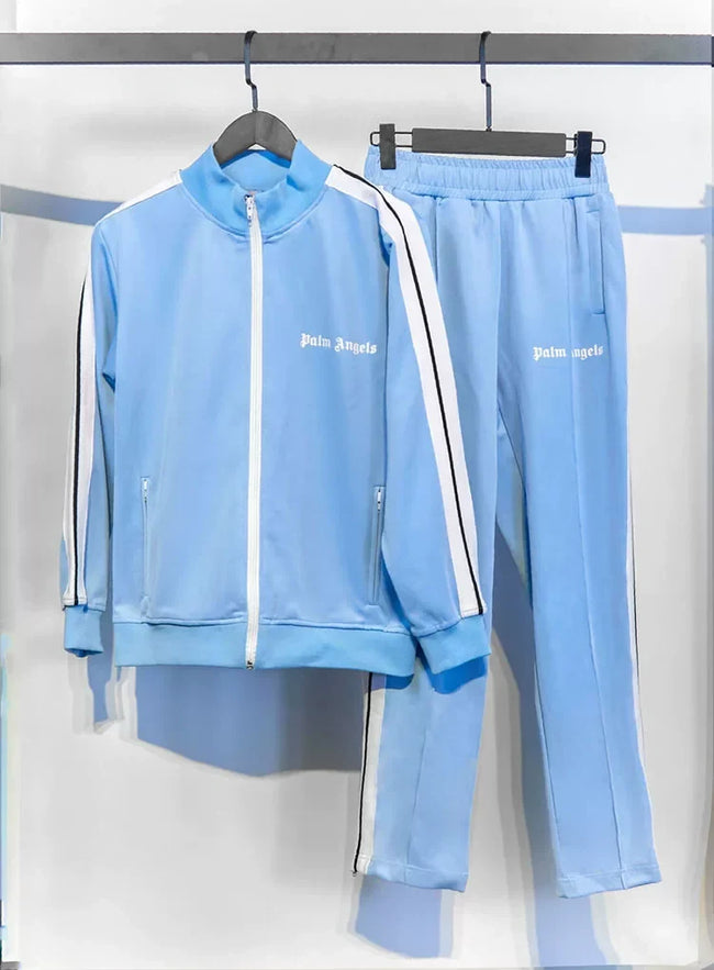 Palm Angels Classic Track Jacket & Pants Set - Light Blue/White Hover Image