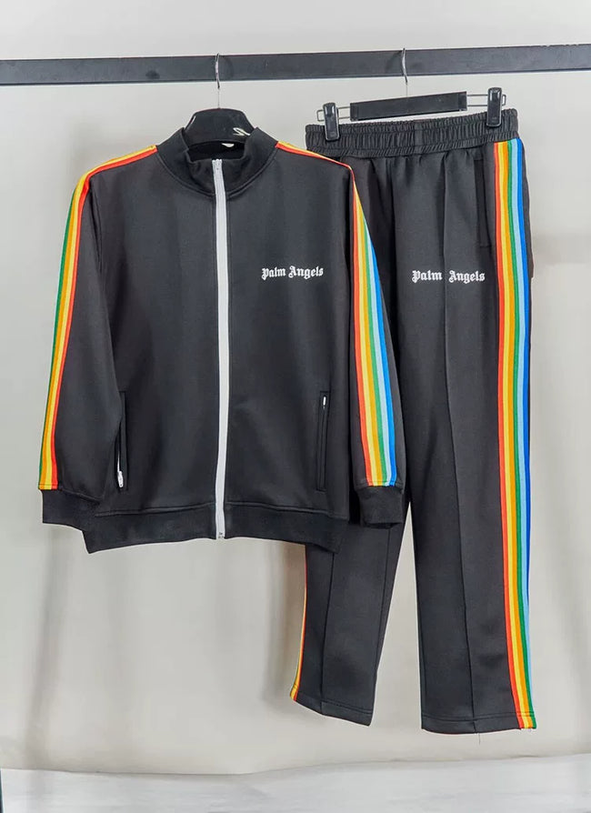 Palm Angels Rainbow Track Jacket & Pants Set - Black Hover Image