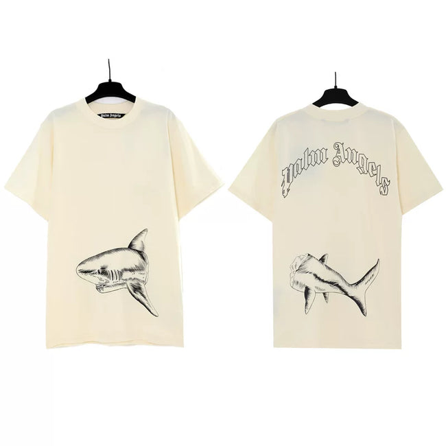 Palm Angels Sketch Shark Graphic T-Shirt - Beige Hover Image