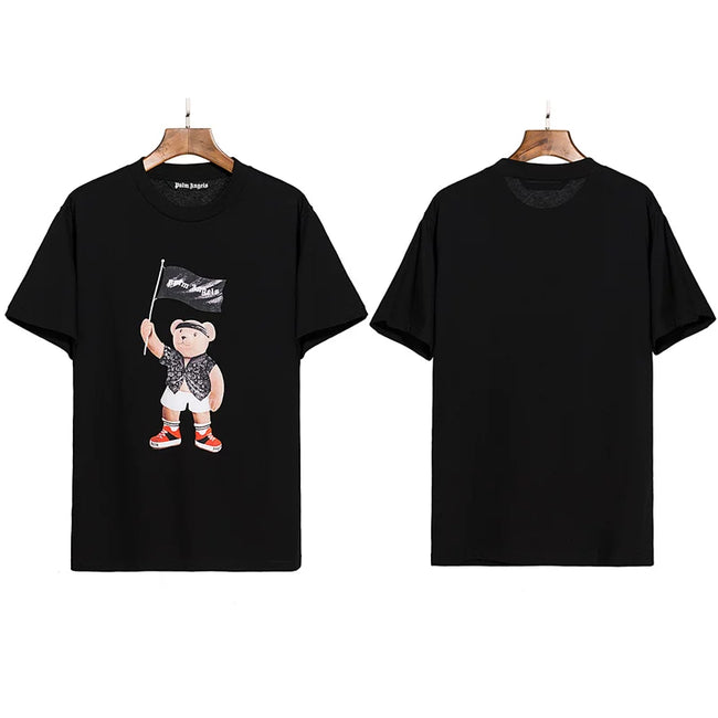 Palm Angels Flag Bear Graphic T-Shirt - Black Hover Image