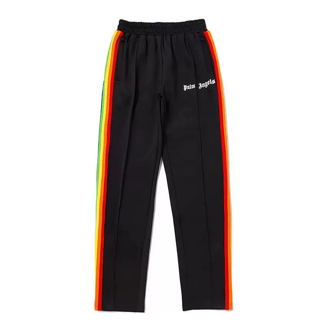 Palm Angels Rainbow Track Pants - Black Hover Image