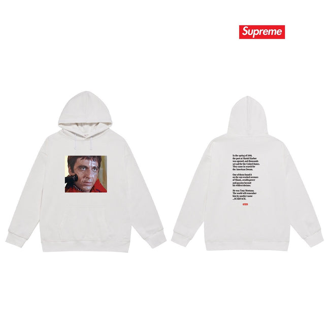 Cross border high version trendy brand Supreme letter printed hooded sweatshirt jacket, classic BOX looped hoodie for men and women (68) Hover Image