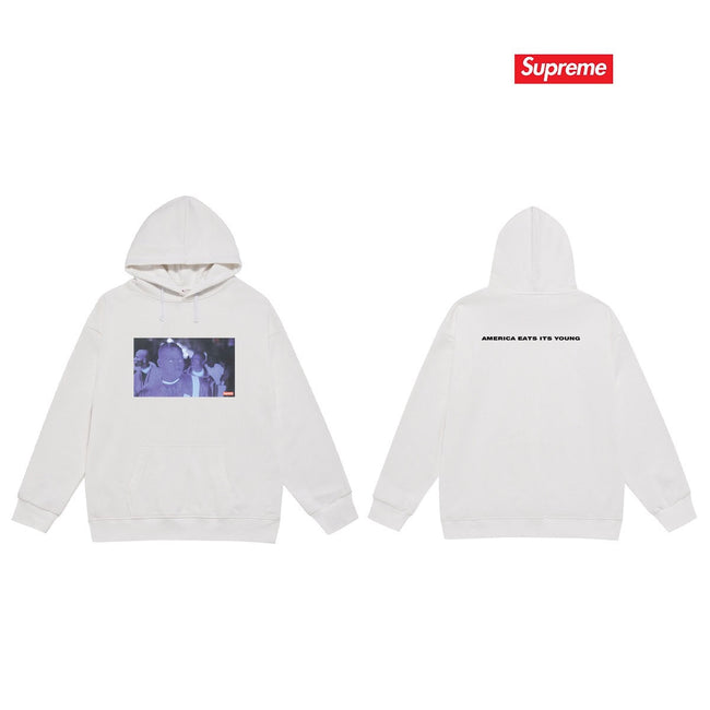Cross border high version trendy brand Supreme letter printed hooded sweatshirt jacket, classic BOX looped hoodie for men and women (23) Hover Image