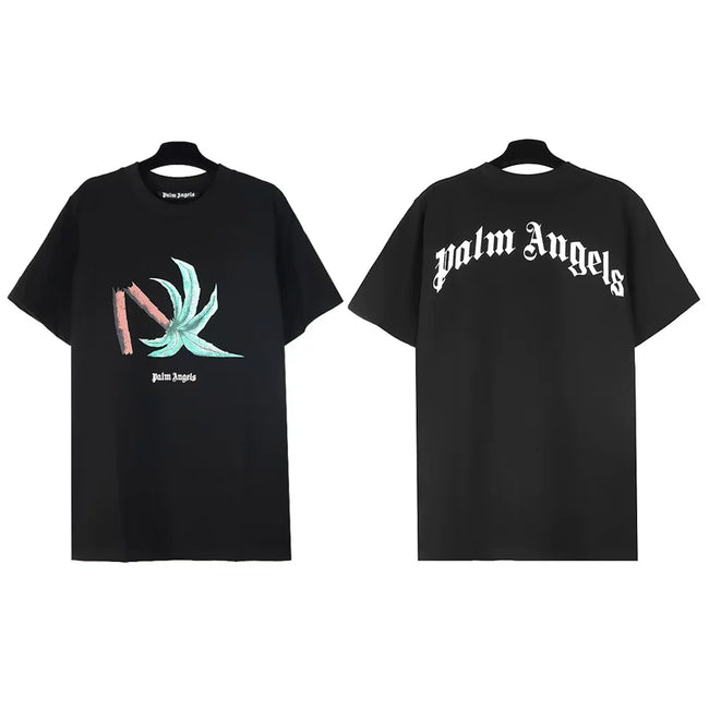 Palm Angels Bamboo/Leaf Graphic T-Shirt - Black Hover Image