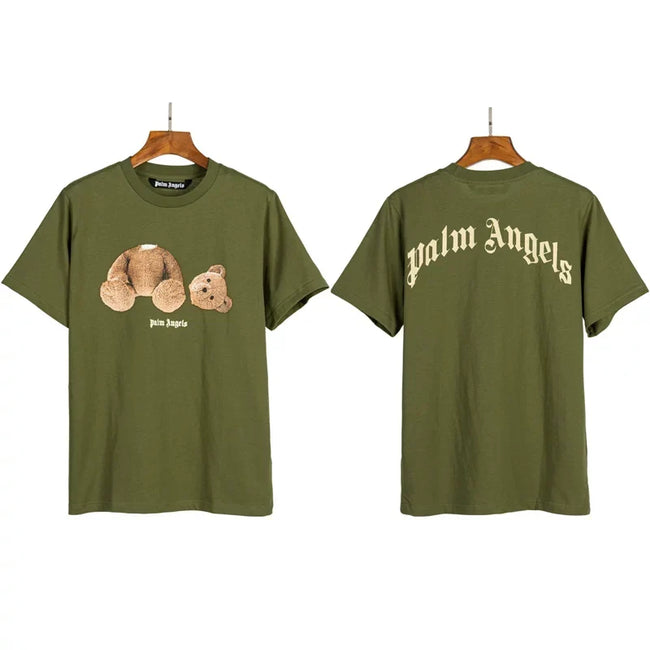 Palm Angels Headless Bear Graphic T-Shirt - Olive Green Hover Image