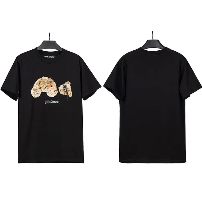 Palm Angels Graffiti Splatter Bear Graphic T-Shirt - Black Hover Image