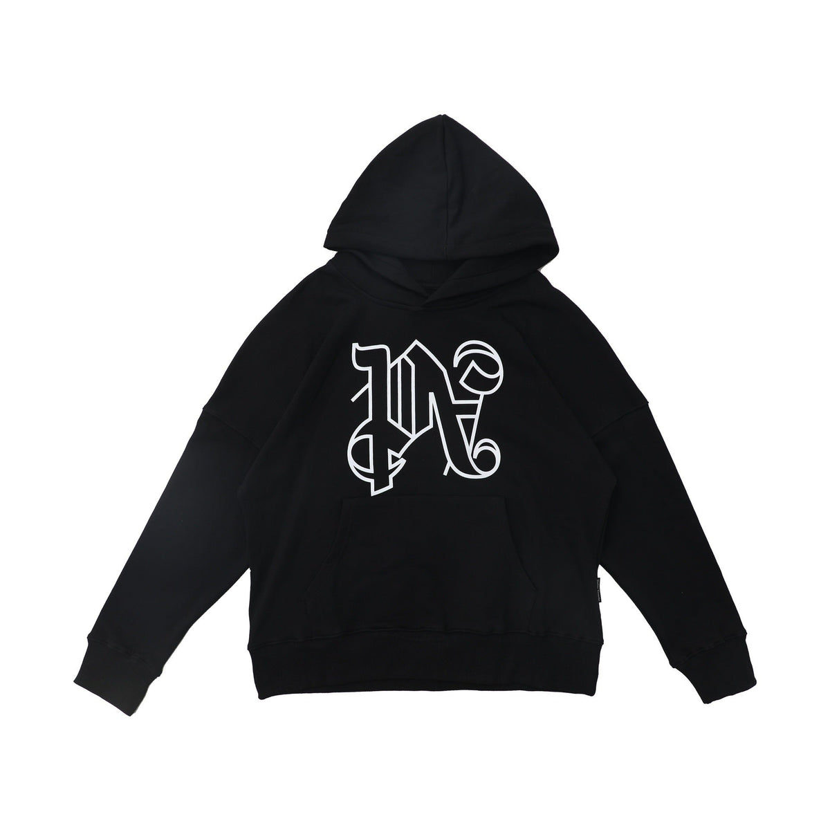Palm Angels Gothic Letter Monogram Hoodie - Black