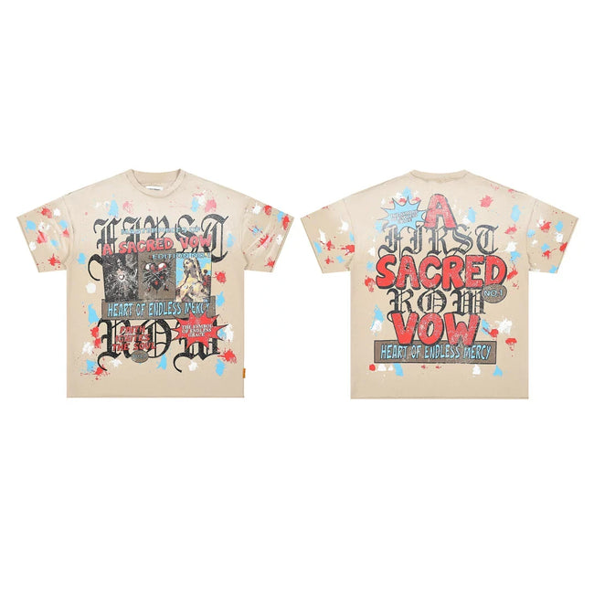 First Row “A Sacred Vow” Paint Splatter Collage Vintage Tee Hover Image