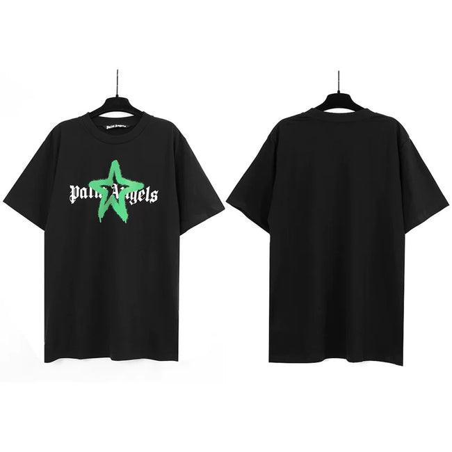 Palm Angels Graffiti Star Logo T-Shirt - Green Hover Image
