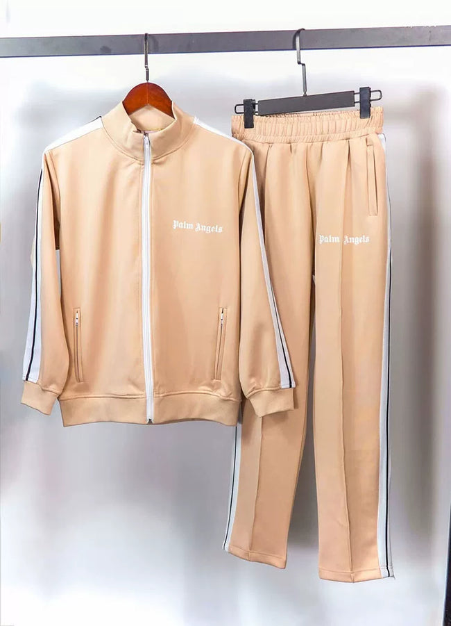 Palm Angels Classic Track Jacket & Pants Set - Khaki/White Hover Image