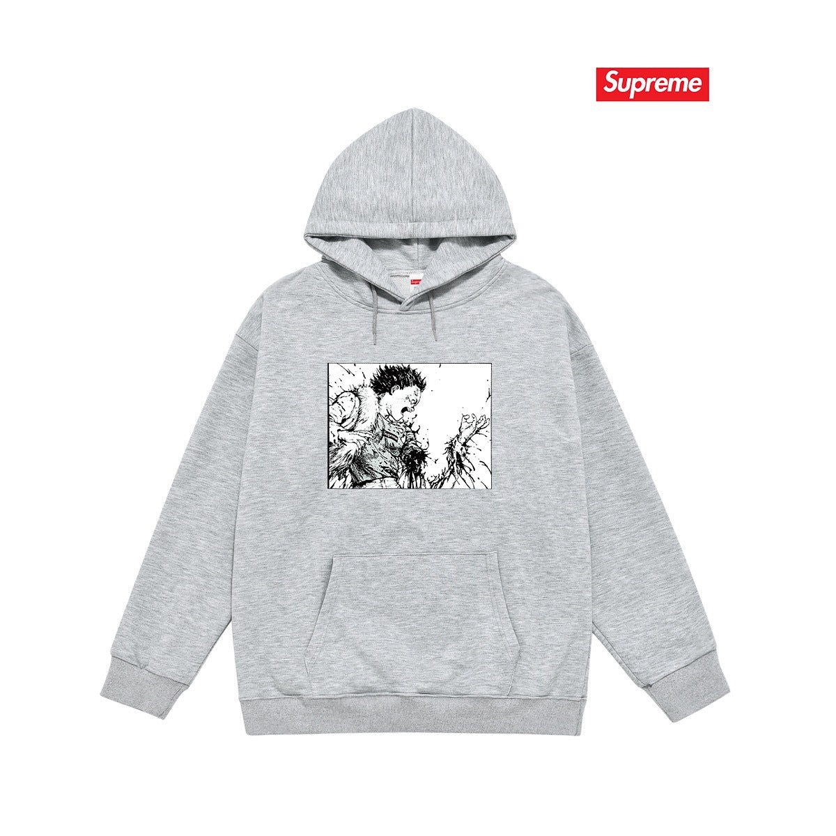 Cross border high version trendy brand Supreme letter printed hooded sweatshirt jacket, classic BOX looped hoodie for men and women (42)