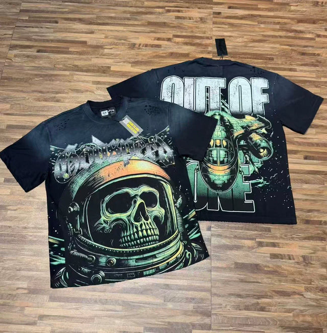 Godspeed Vintage Astronaut Skull Graphic T-Shirt – Black Hover Image
