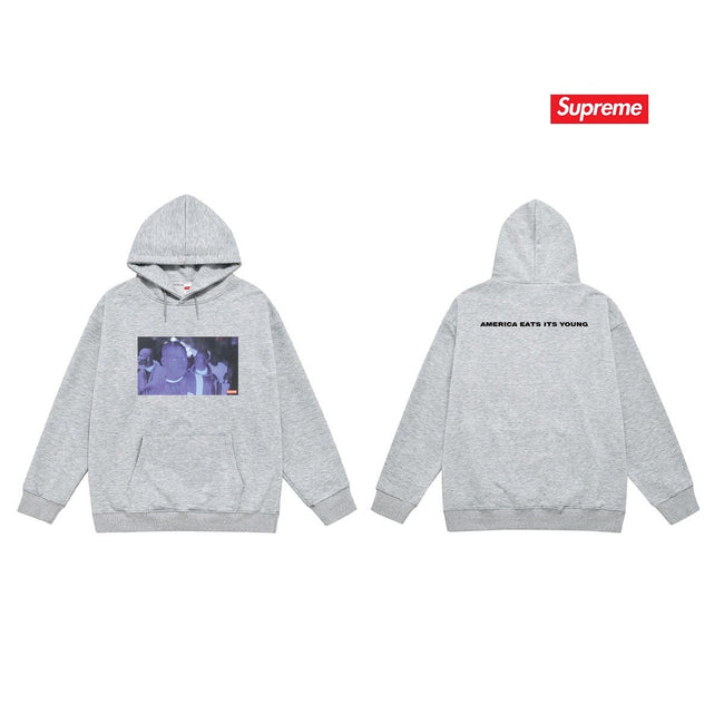 Cross border high version trendy brand Supreme letter printed hooded sweatshirt jacket, classic BOX looped hoodie for men and women (24) Hover Image