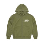 Corteiz Devil's Island Y2K zip knit hoodie set featuring European and American celebrities, hip-hop men's high street casual thick cotton pants trend (3)