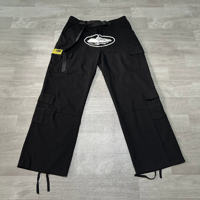 Corteiz American high street fashion brand men's outdoor sports and leisure loose multi pocket camouflage workwear pants FOG (1) Hover Image