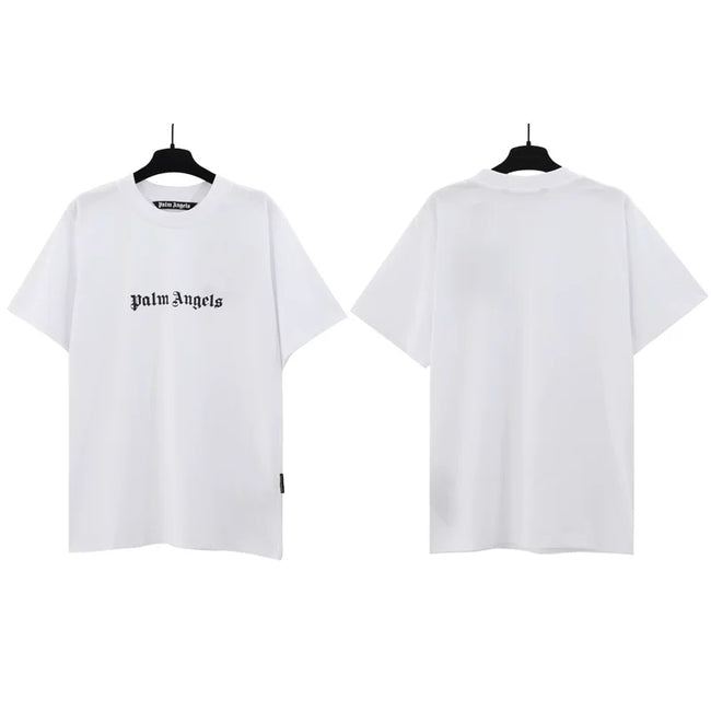 Palm Angels Classic Small Gothic Logo T-Shirt - White Hover Image