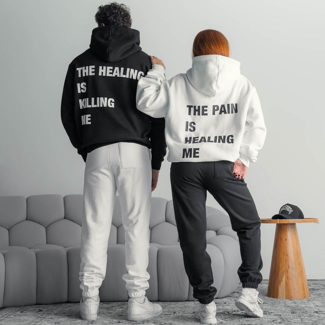OVERSIZED LUX "THE HEALING" HOODIE - BLACK Main Image