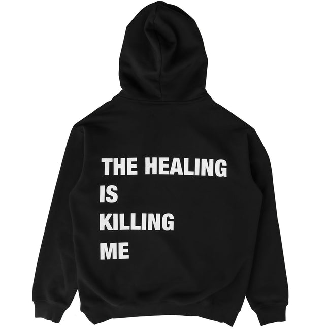 OVERSIZED LUX "THE HEALING" HOODIE - BLACK Hover Image