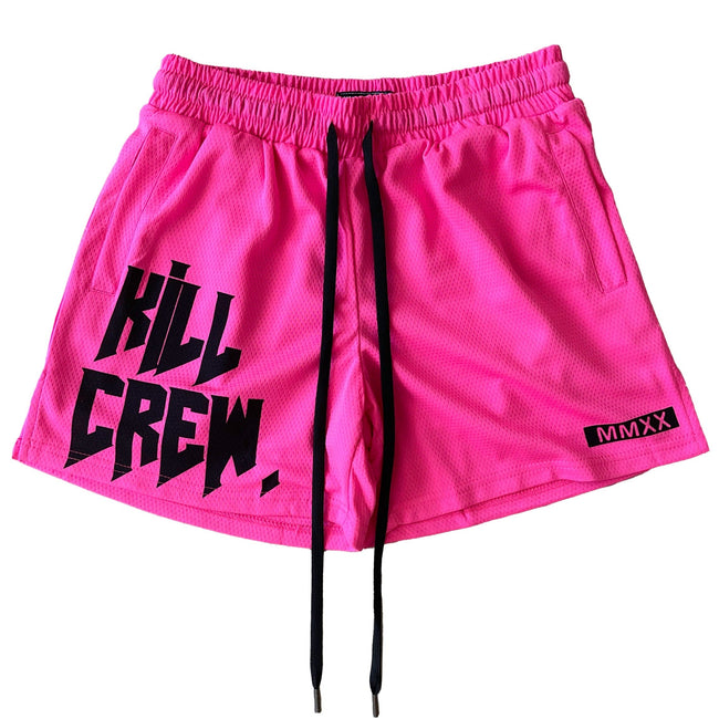 MUAY THAI SHORTS (MID THIGH CUT) - PINK Hover Image
