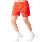 VENTED MESH SHORTS SCRIPT - RED / GOLD