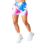 MUAY THAI SHORTS (MID THIGH CUT) RETRO - BLUE / PINK