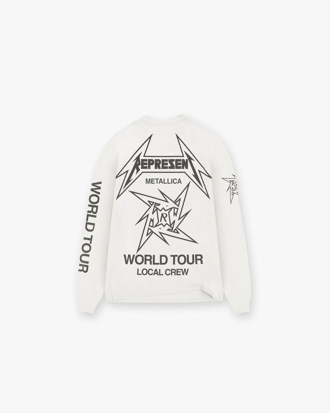 Represent X Metallica Local Crew Long Sleeve T-Shirt - Flat White Main Image