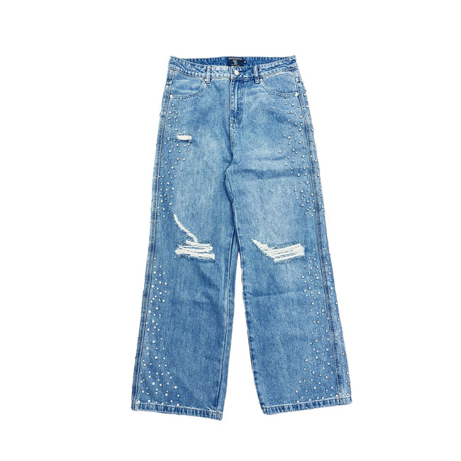 Blue ‘Stone’ Baggy Jeans Hover Image