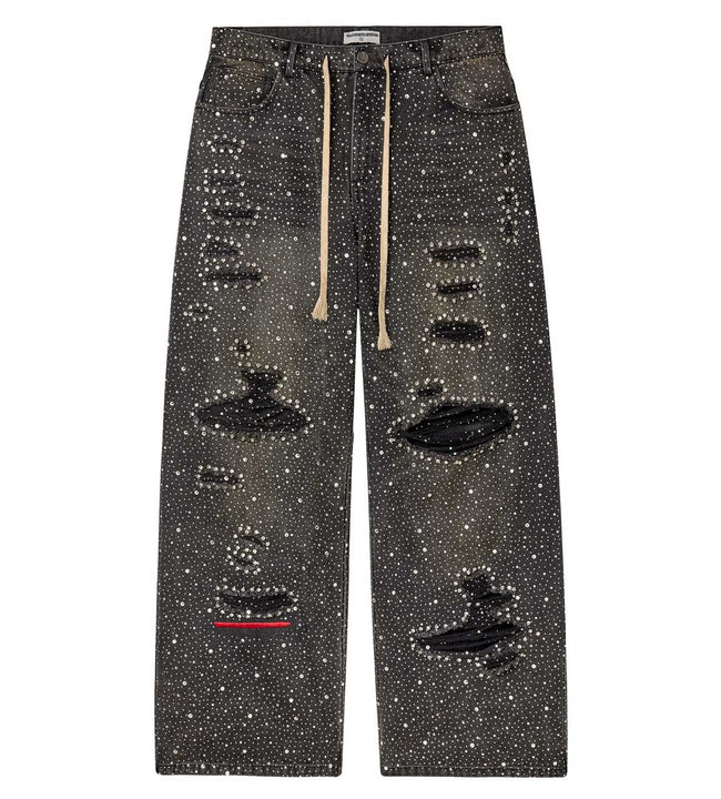 Vale Forever Iced Out Denim Pants — Black Hover Image