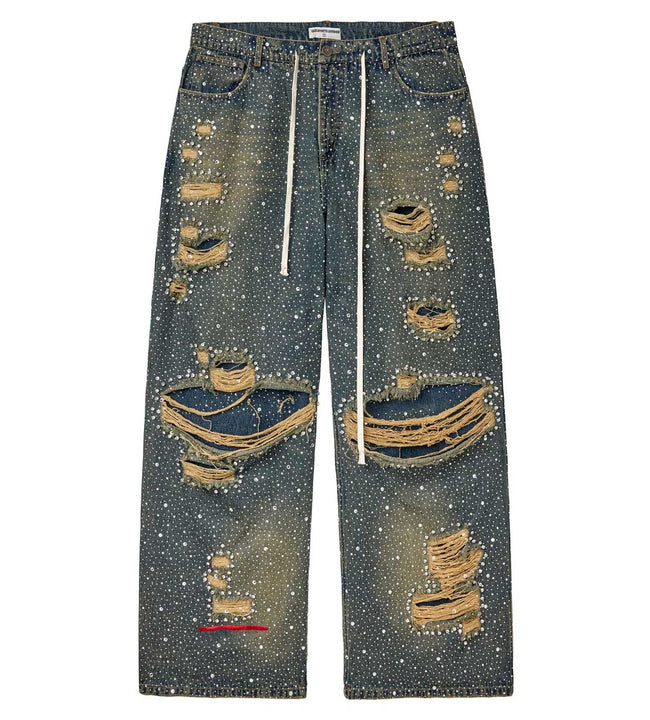 Vale Forever Iced Out Denim Pants — Blue Hover Image