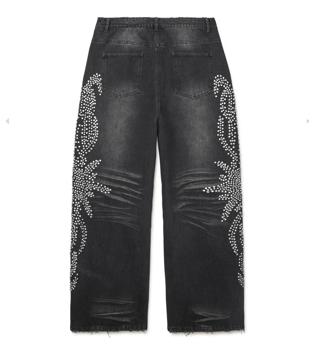 Vale Forever Mono Tsunami Denim Pants — Black