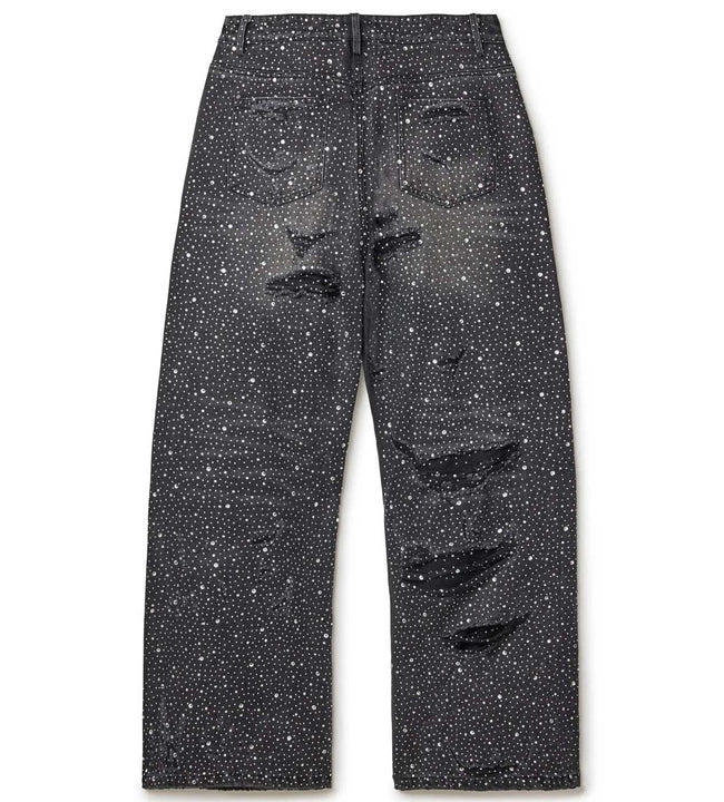Vale Forever Rain Rhinestone Denim Jeans — Black Main Image